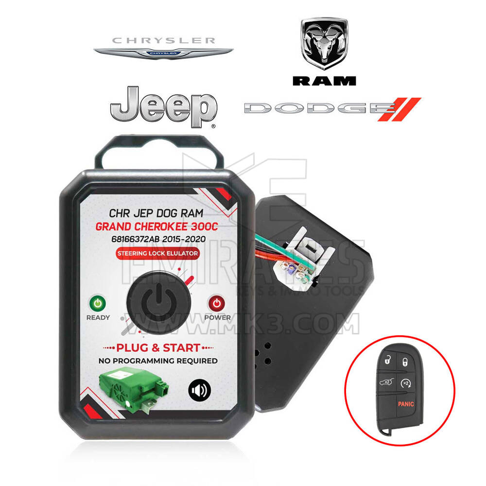 Jeep Grand Cherokee Chrysler 2015-2021 Steering Lock Emulator With Lock Sound
