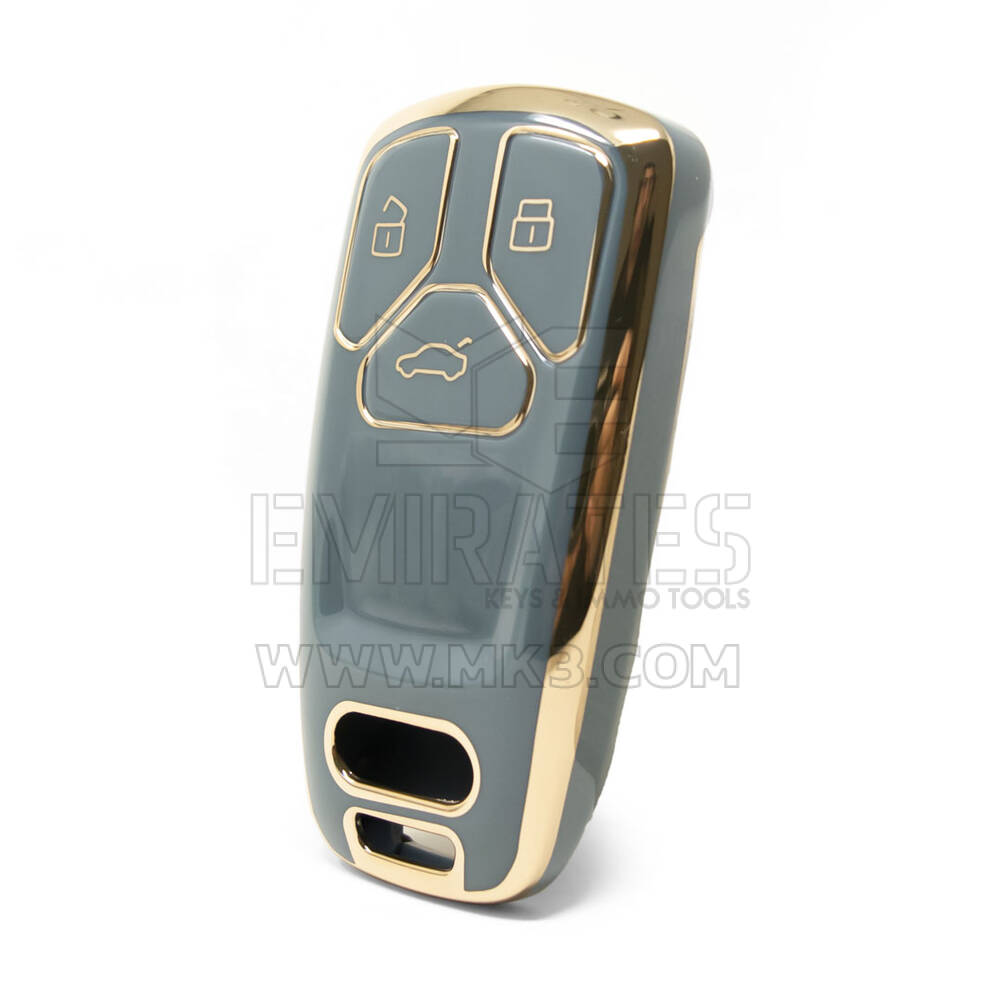 Cover Nano di alta qualità per Audi TT A4 A5 Q7 SQ7 Chiave remota 3 pulsanti Colore grigio Audi-B11J