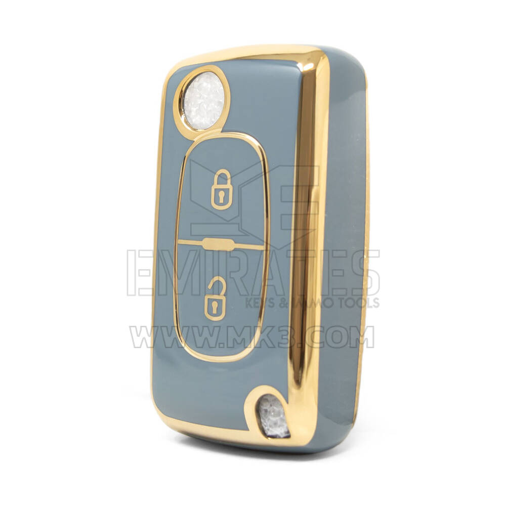 Нано-чехол высокого качества для дистанционного ключа Peugeot 2 кнопки серого цвета PG-D11J2