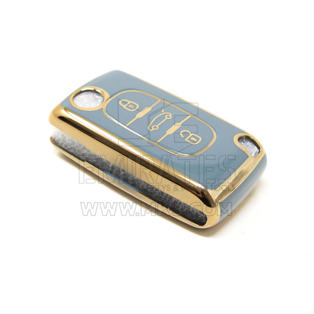 Nova capa de reposição nano de alta qualidade para chave remota peugeot 3 botões cor cinza PG-D11J3 | Chaves dos Emirados