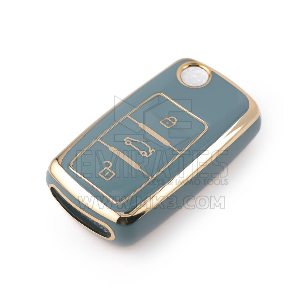 New Aftermarket Nano High Quality Cover For Volkswagen Flip Remote Key 3 Buttons Gray Color VW-A11J3 | Emirates Keys