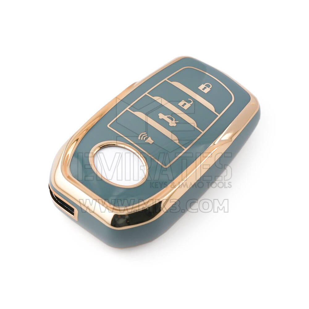 Nova capa nano de reposição de alta qualidade para chave remota Toyota 4 botões cor cinza TYT-A11J4 | Chaves dos Emirados