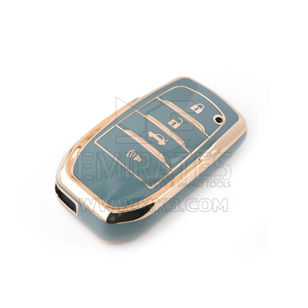 Nova capa nano de reposição de alta qualidade para chave remota Toyota 4 botões cor cinza TYT-A11J4H | Chaves dos Emirados