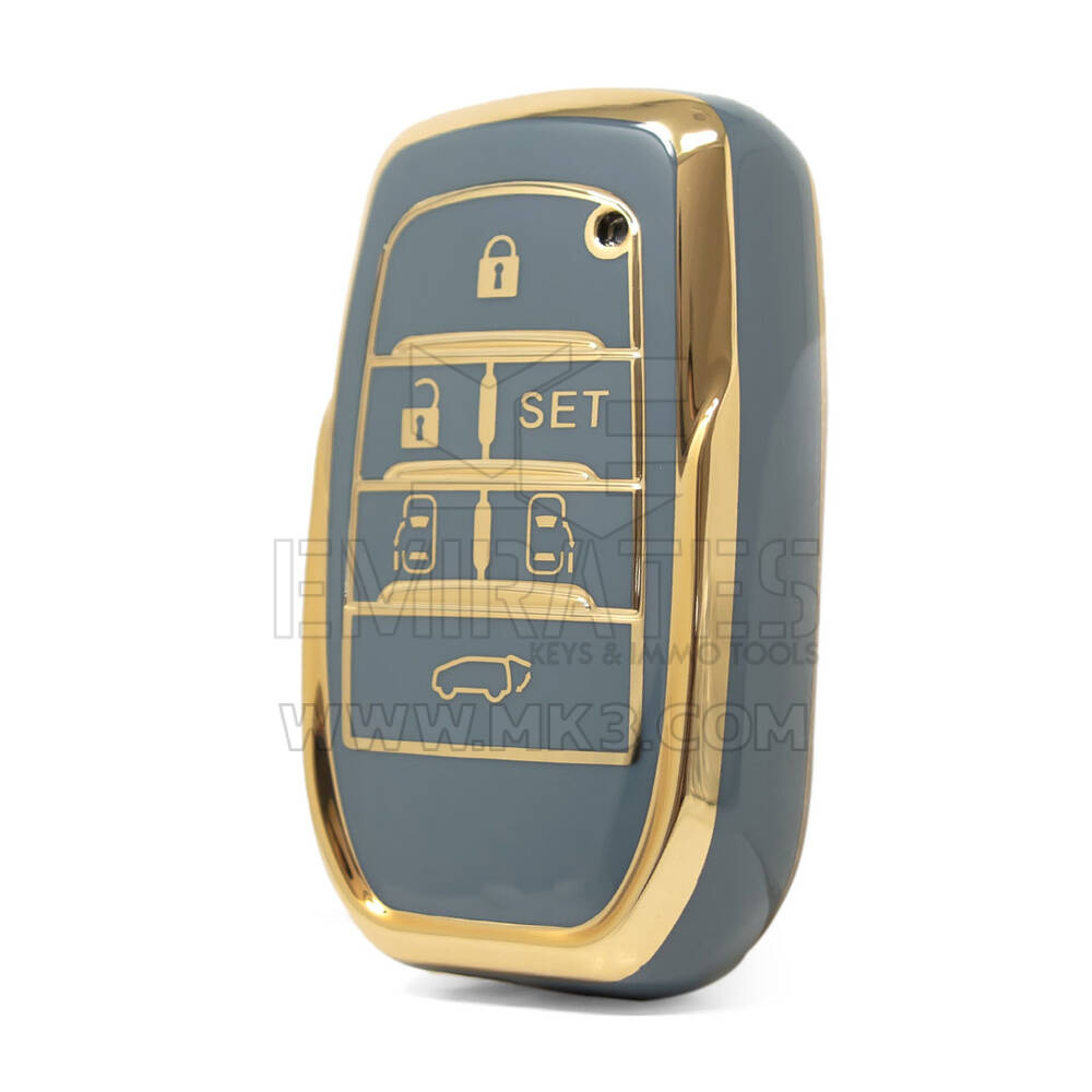 Capa nano de alta qualidade para chave remota Toyota 6 botões cor cinza TYT-A11J6H