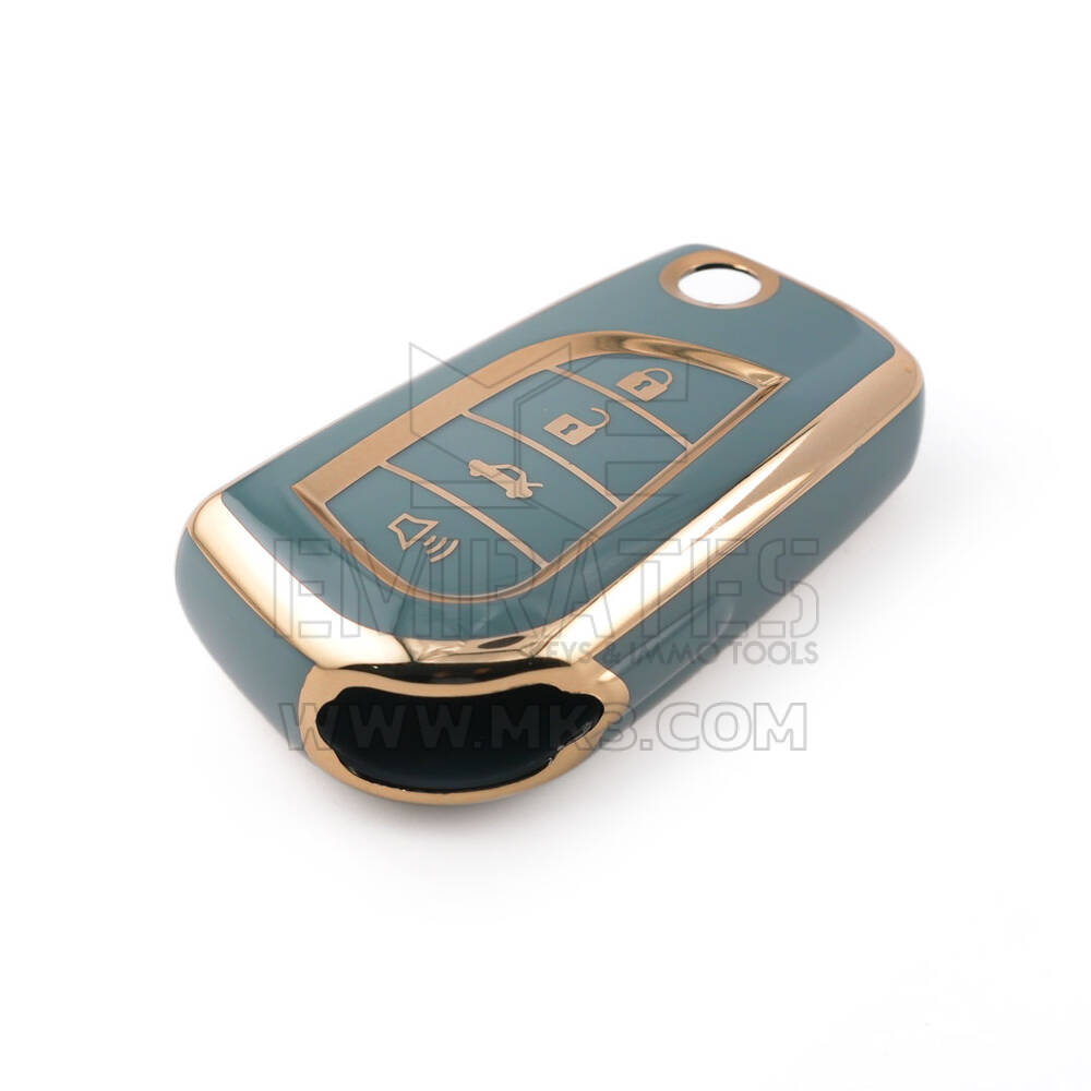 Novo aftermarket nano capa de alta qualidade para toyota flip remoto chave 3 + 1 botões cor cinza TYT-C11J4 Chaves dos Emirados