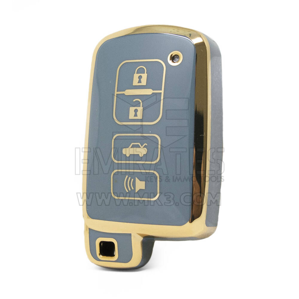 Capa nano de alta qualidade para Toyota Camry 2012-2017 Chave remota 3 + 1 botões Cor cinza TYT-D11J