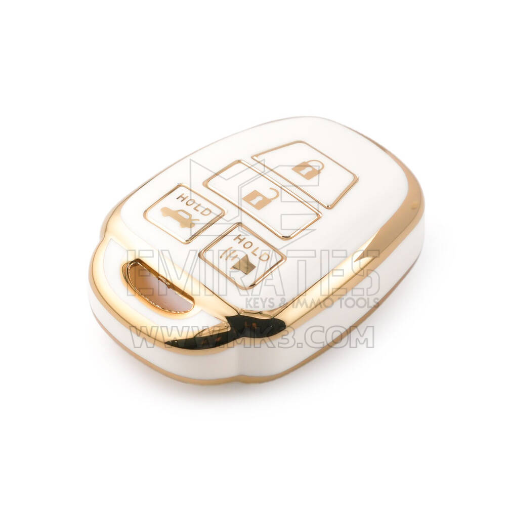 Nova capa nano de reposição de alta qualidade para chave remota Toyota 4 botões cor branca TYT-E11J4 | Chaves dos Emirados