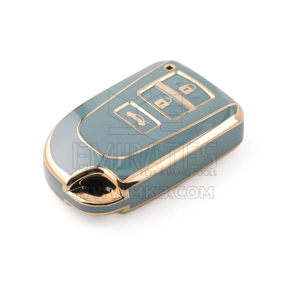 Nova capa de reposição nano de alta qualidade para Toyota Vios Yaris chave remota 3 botões cor cinza TYT-F11J | Chaves dos Emirados