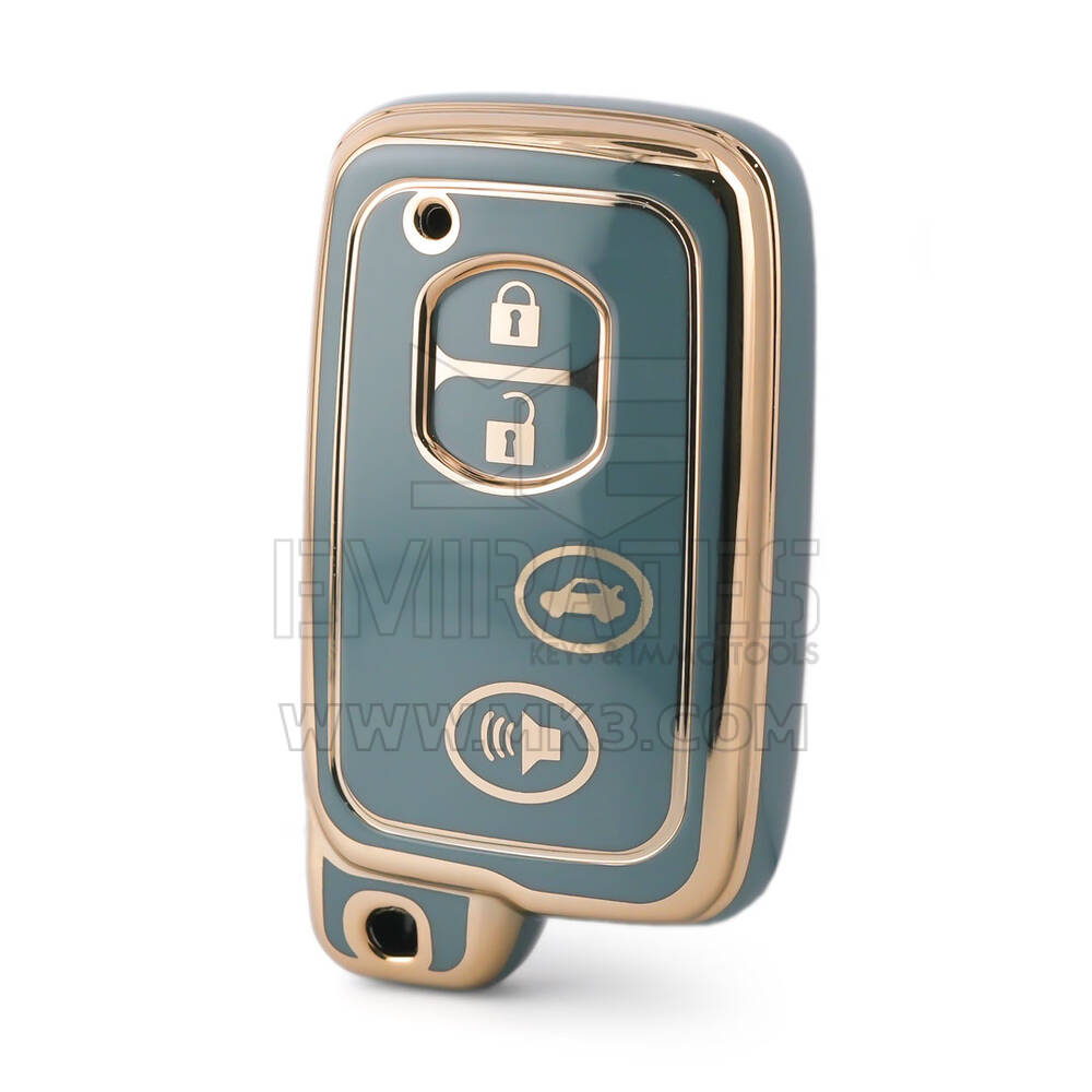 Capa nano de alta qualidade para chave remota Toyota 4 botões cor cinza TYT-H11J4