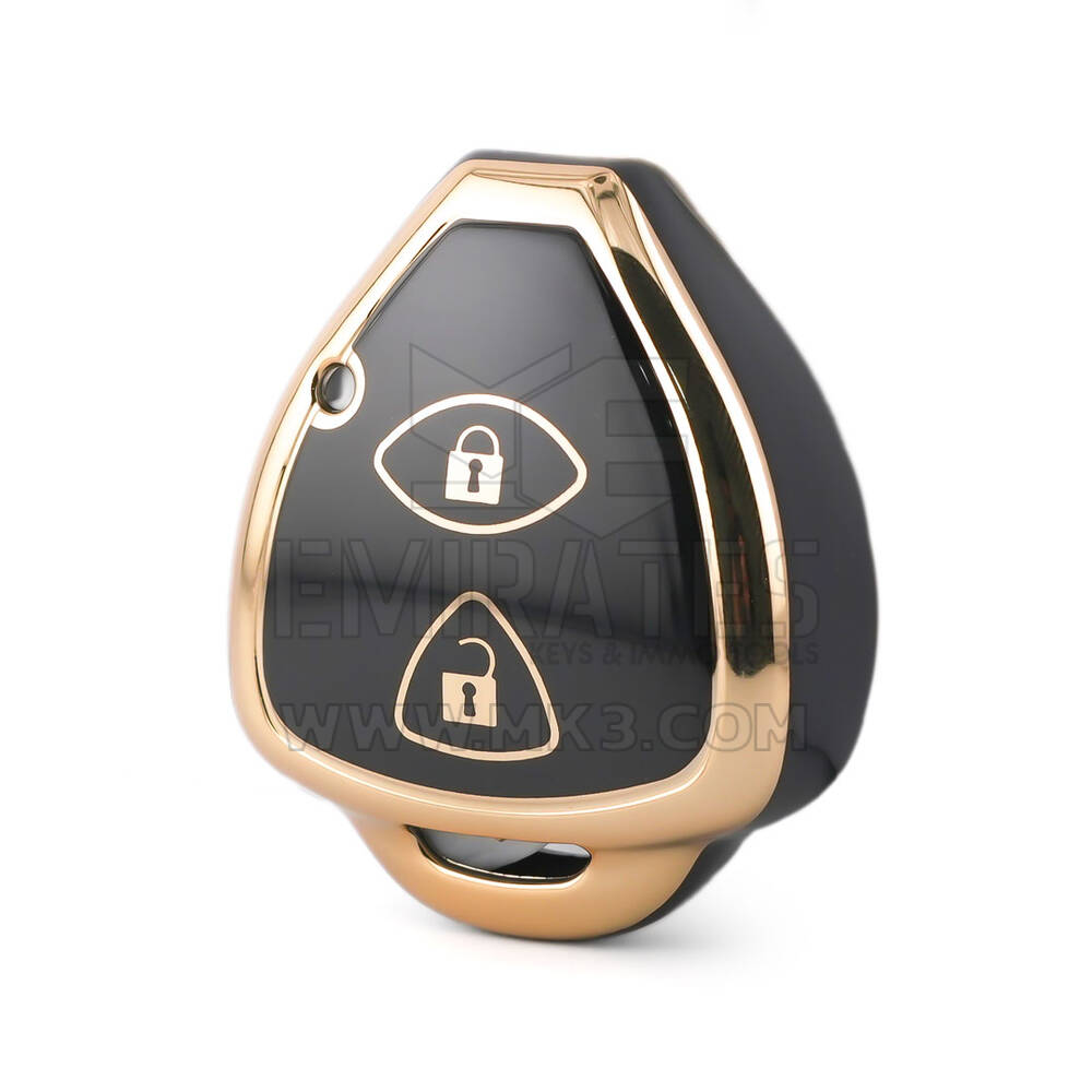 Capa nano de alta qualidade para chave remota Toyota 2 botões cor preta TYT-K11J2