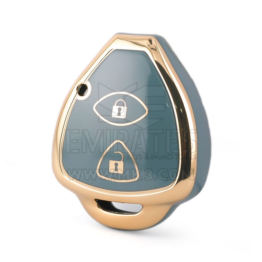 Capa nano de alta qualidade para chave remota Toyota 2 botões cor cinza TYT-K11J2