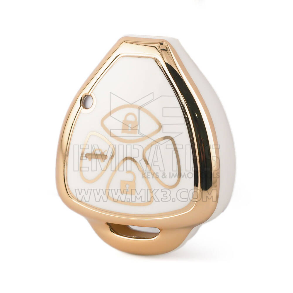 Capa nano de alta qualidade para chave remota Toyota 3 botões cor branca TYT-K11J3B