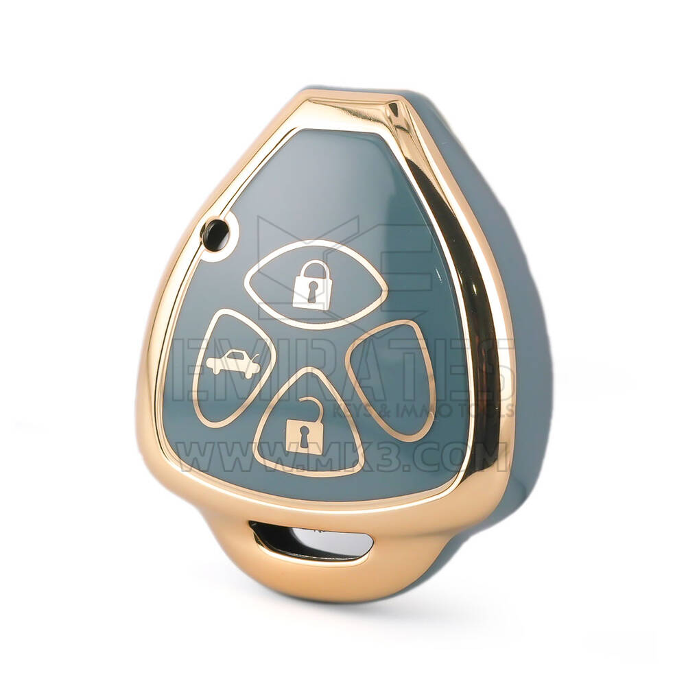 Capa nano de alta qualidade para chave remota Toyota 3 botões cor cinza TYT-K11J3B