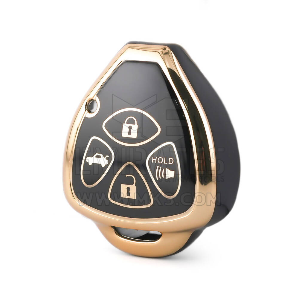 Capa nano de alta qualidade para chave remota Toyota 4 botões cor preta TYT-K11J4