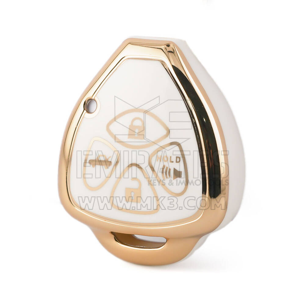 Capa nano de alta qualidade para chave remota Toyota 4 botões cor branca TYT-K11J4