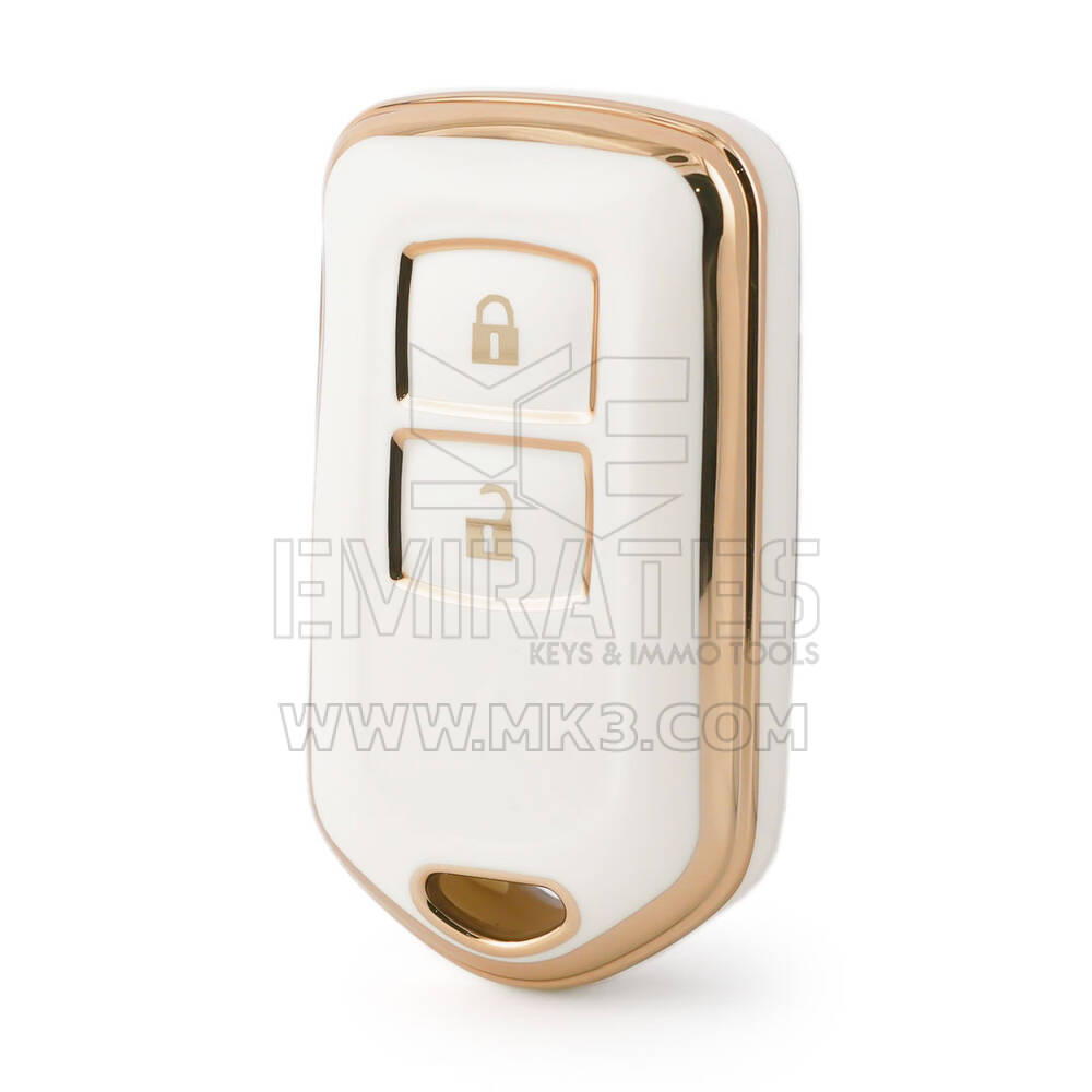 Capa nano de alta qualidade para chave remota Toyota 2 botões cor branca TYT-L11J2