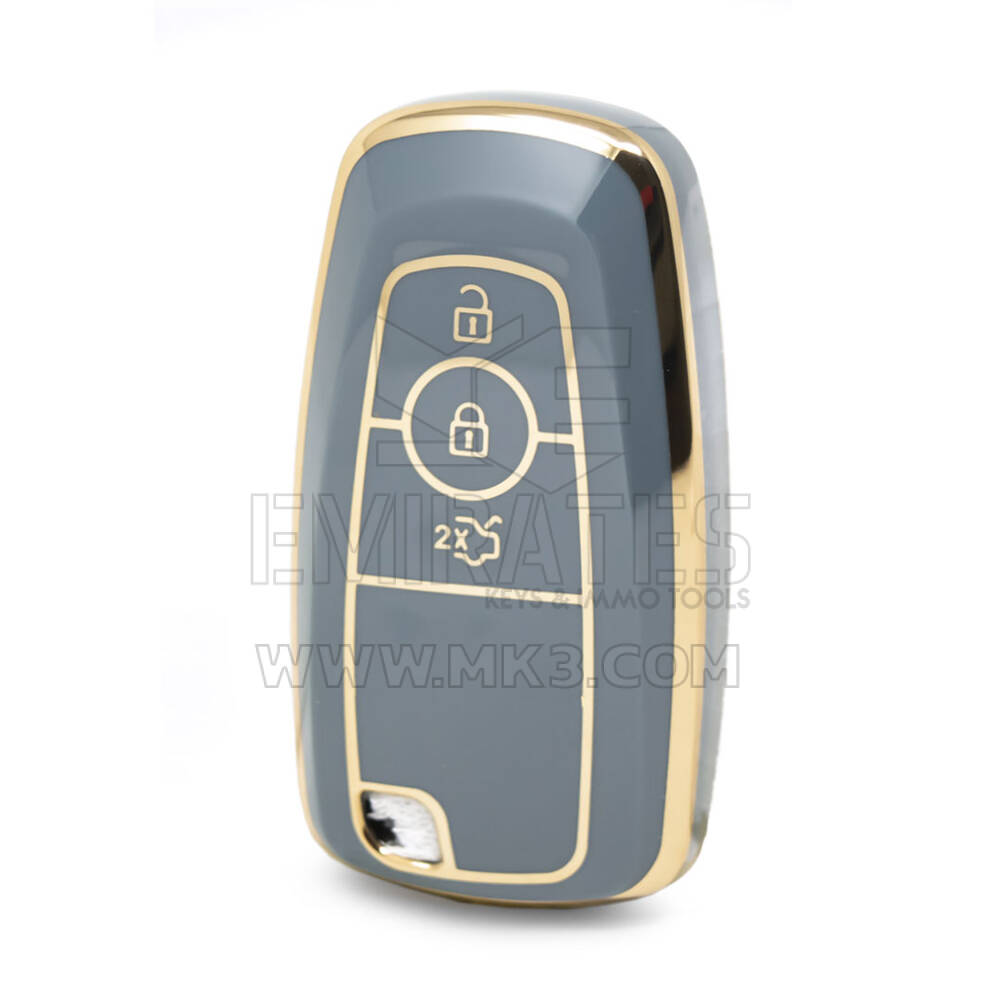 Нано-высококачественный чехол для дистанционного ключа Ford с 3 кнопками серого цвета Ford-B11J3
