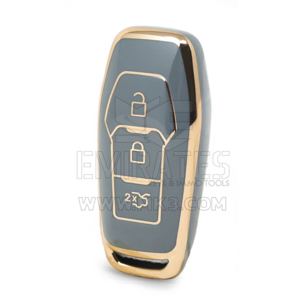 Нано-высококачественный чехол для дистанционного ключа Ford Edge с 3 кнопками серого цвета Ford-C11J