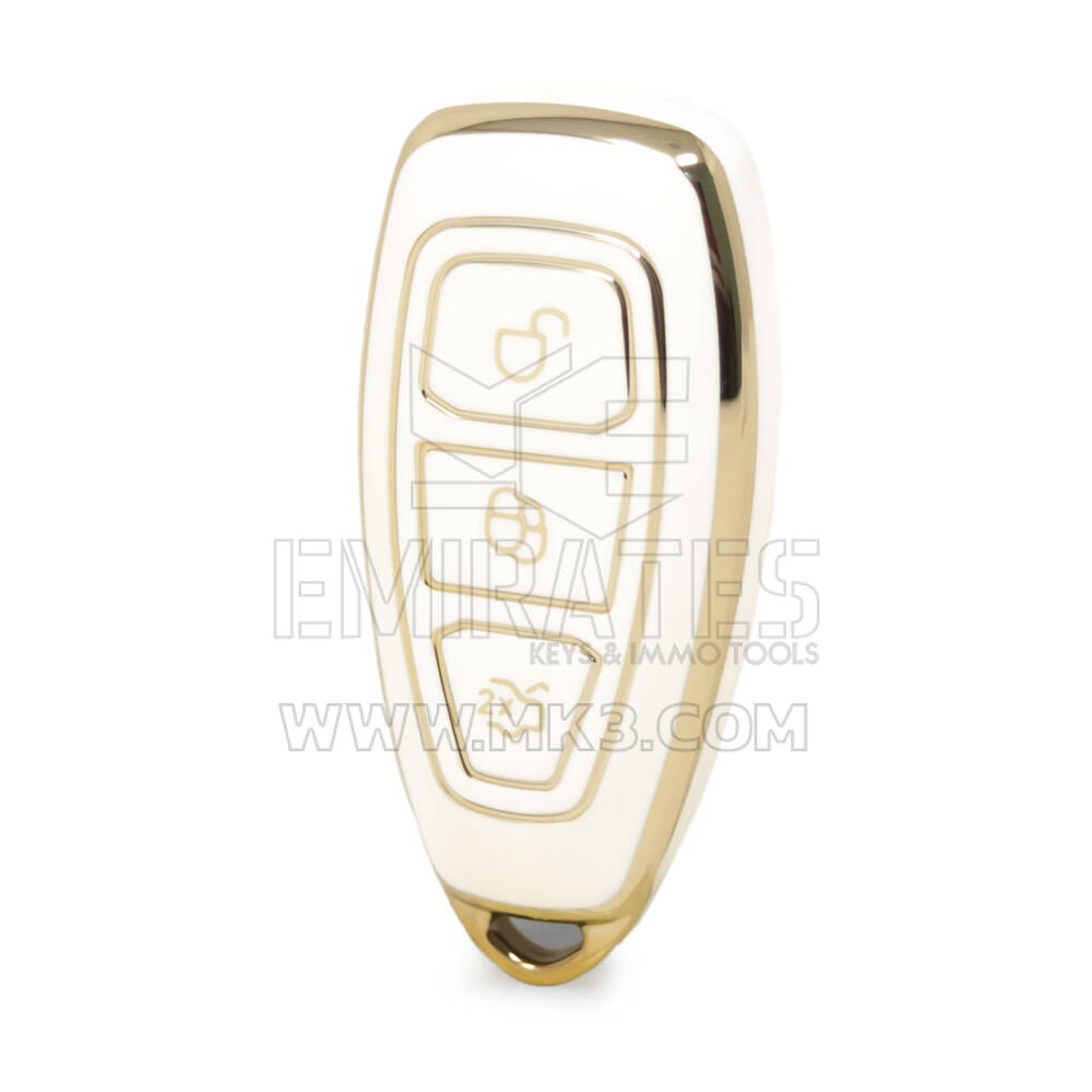 Нано-высококачественный чехол для дистанционного ключа Ford с 3 кнопками белого цвета Ford-D11J