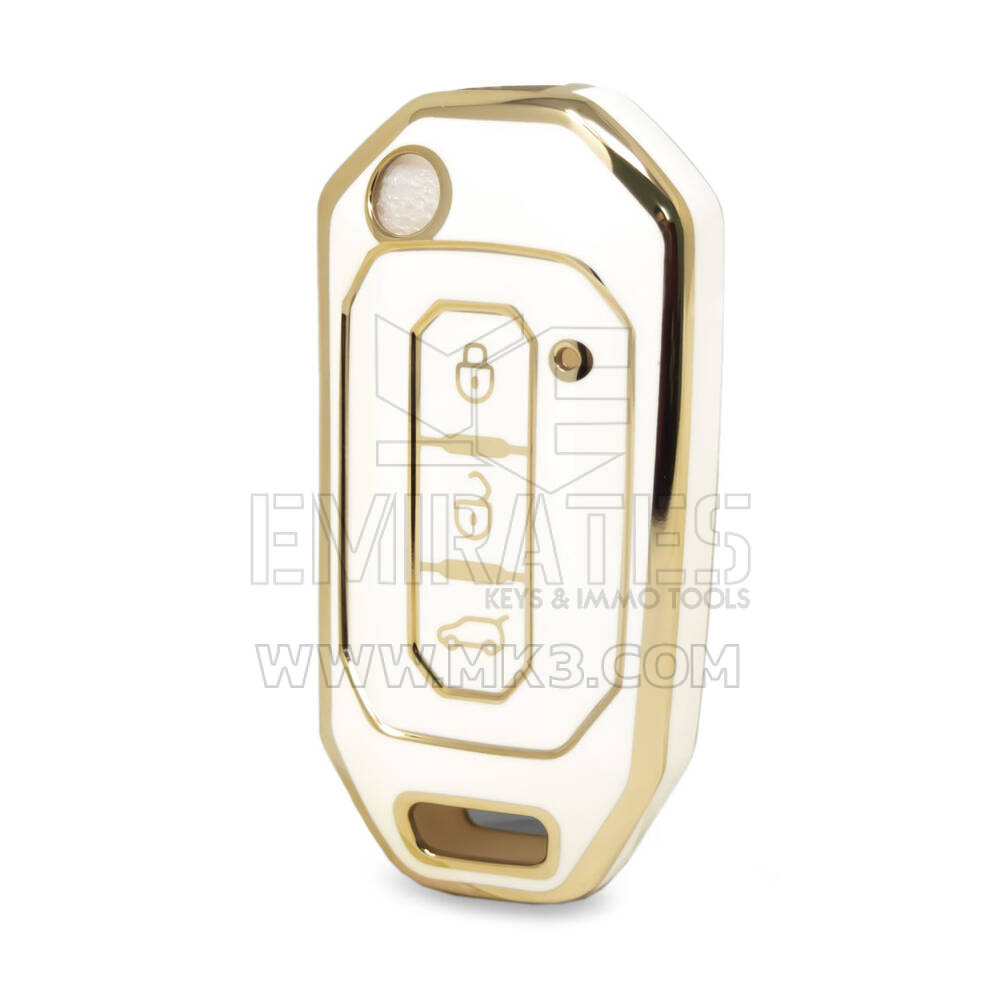 Нано-высококачественный чехол для дистанционного ключа Ford с 3 кнопками белого цвета Ford-I11J