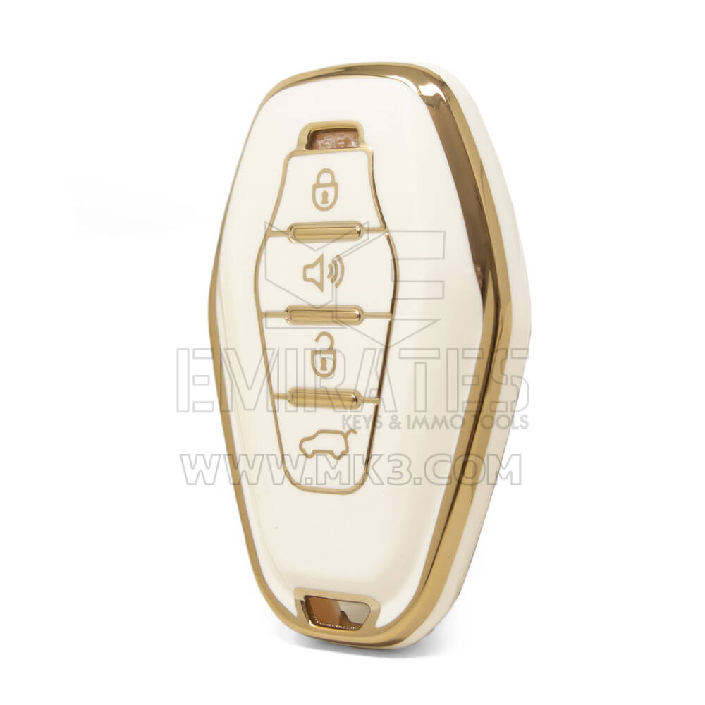 Capa Nano de alta qualidade para chave remota Chery 4 botões cor branca CR-F11J