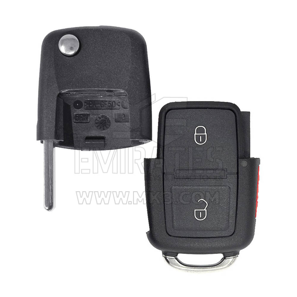 New Aftermarket Volkswagen Flip Remote Key Shell 2+1 Buttons with Header High Quality, Mk3 Remote Key Cover, Key Fob Shells Replacement At Low Prices.