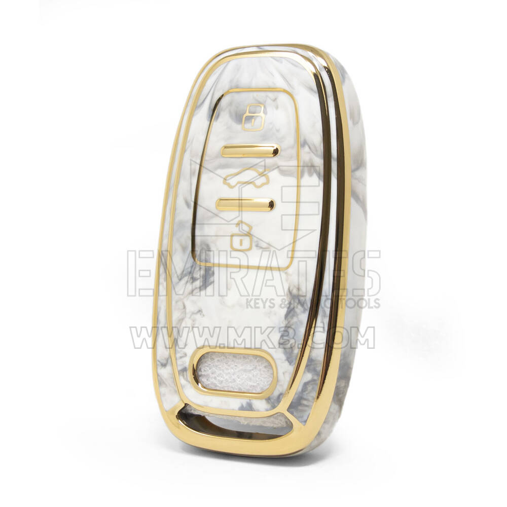 Cover in marmo Nano di alta qualità per chiave telecomando Audi 3 pulsanti colore bianco Audi-A12J