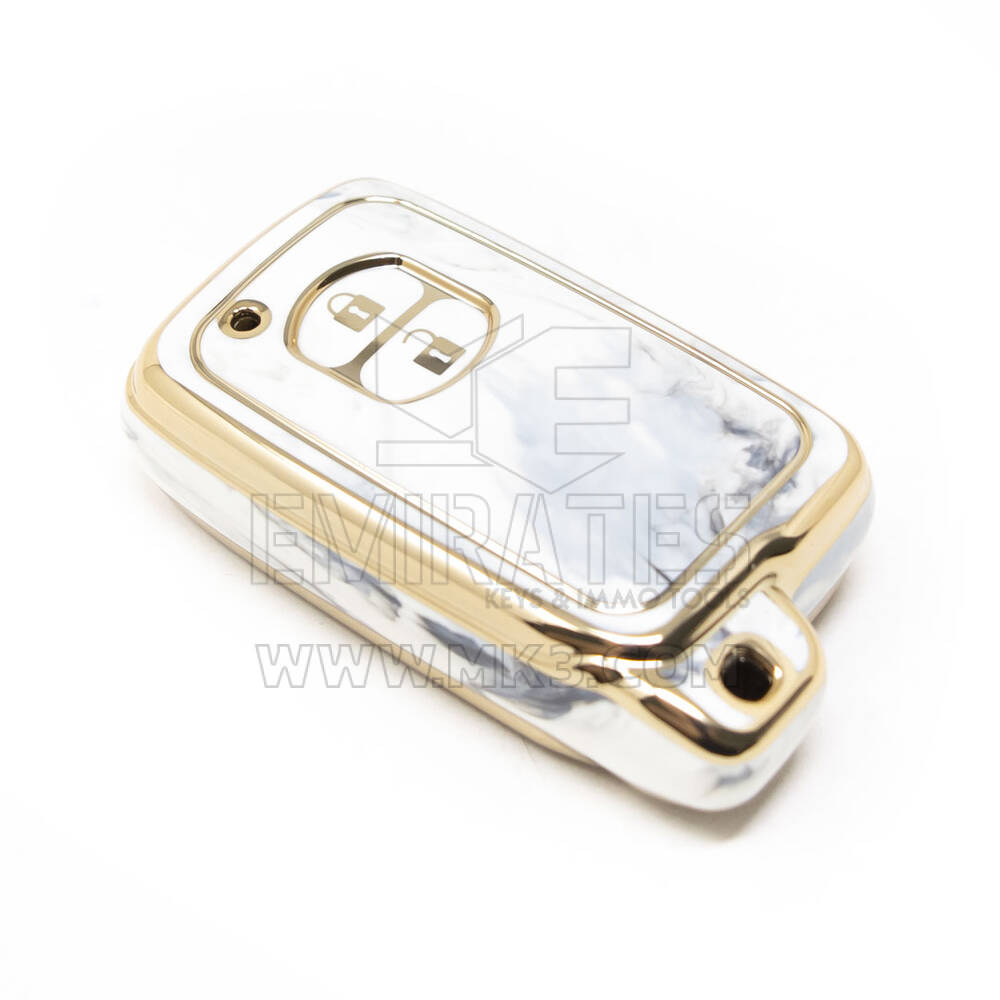 Novo aftermarket nano capa de mármore de alta qualidade para chave remota toyota 2 botões cor branca TYT-H12J2 Chaves dos Emirados