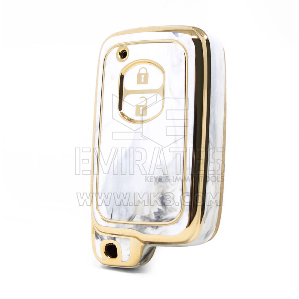 Capa de mármore nano de alta qualidade para chave remota Toyota 2 botões cor branca TYT-H12J2