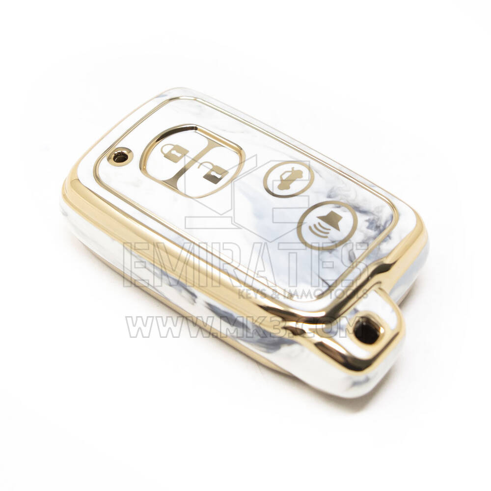 Novo aftermarket nano capa de mármore de alta qualidade para chave remota toyota 4 botões cor branca TYT-H12J4 Chaves dos Emirados