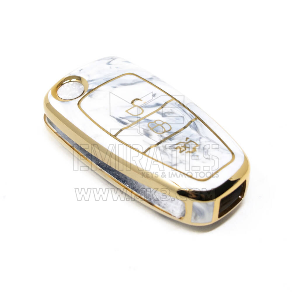 Новый Aftermarket Nano Высококачественный Мраморный Чехол Для Ford Раскладной Дистанционный Ключ 3 Кнопки Белый Цвет Ford-E12J | Ключи Эмирейтс