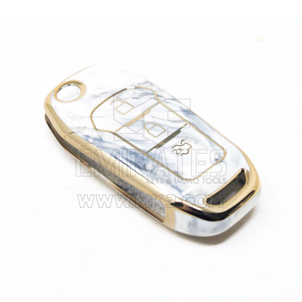 Новый Aftermarket Nano Высококачественный Мраморный Чехол Для Ford Раскладной Дистанционный Ключ 3 Кнопки Белый Цвет Ford-F12J | Ключи Эмирейтс