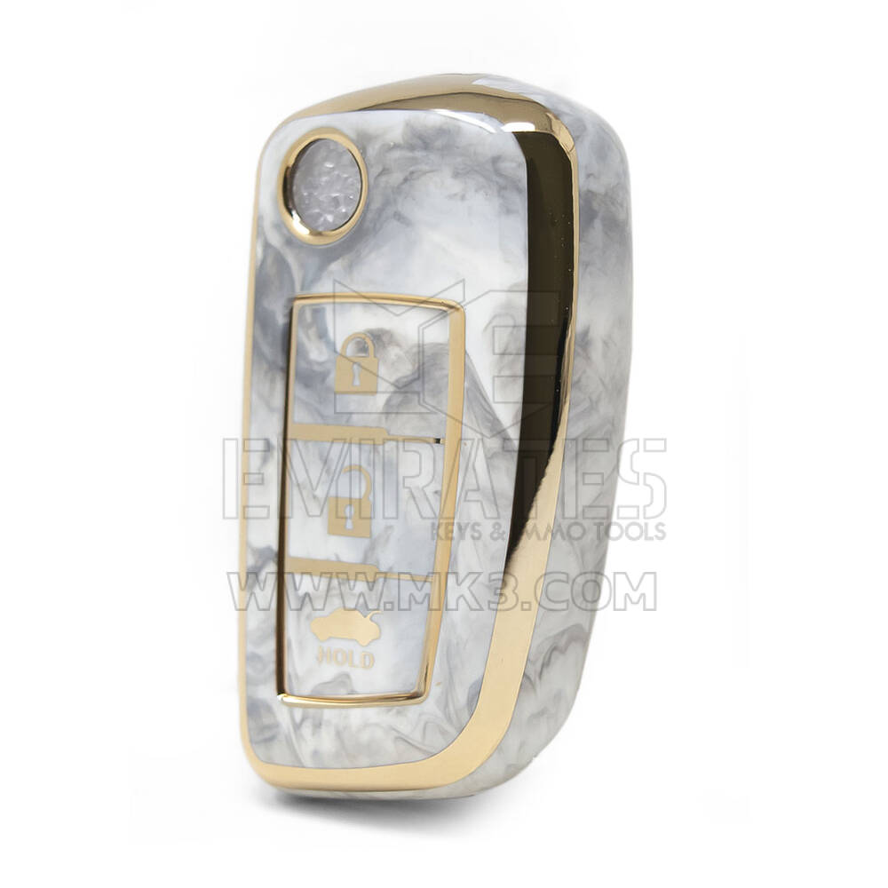 Cover in marmo Nano di alta qualità per chiave remota Nissan Flip 3 pulsanti colore bianco NS-B12J3