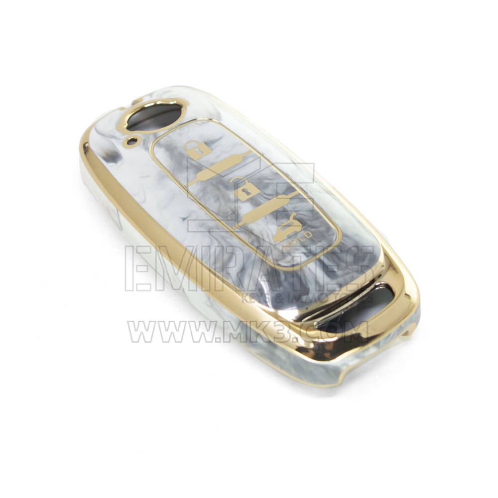 Nuova copertura in marmo Nano di alta qualità aftermarket per chiave remota Nissan 3 pulsanti colore bianco NS-C12J3 | Chiavi degli Emirati