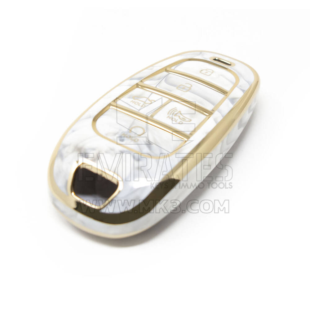 New Aftermarket Nano High Quality Marble Cover For Hyundai Remote Key 5 Buttons White Color HY-H12J5 | Emirates Keys