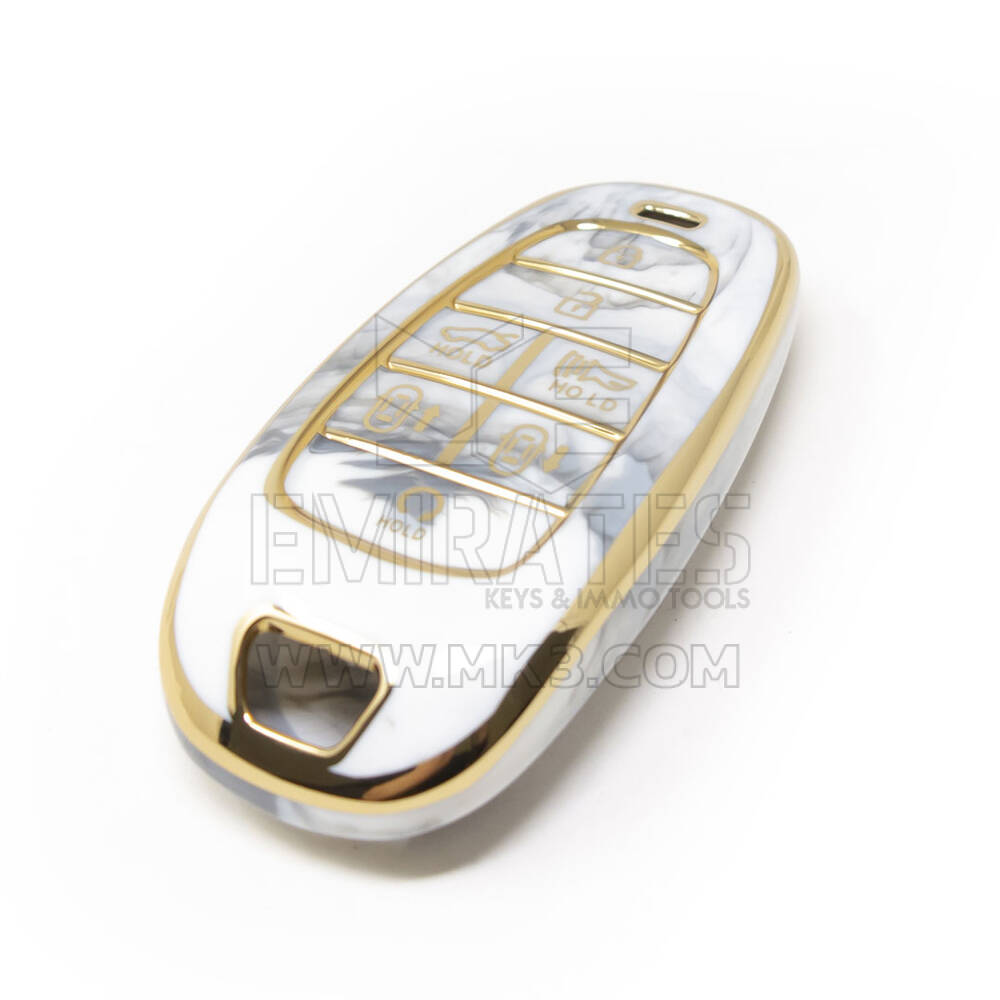 Nuova copertura in marmo Nano di alta qualità aftermarket per chiave remota Hyundai 7 pulsanti colore bianco HY-H12J7 | Chiavi degli Emirati