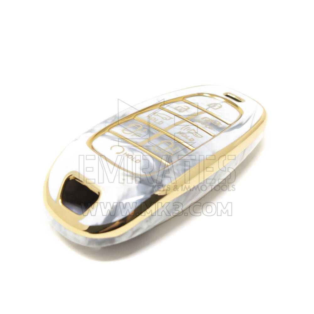 Nuova copertura in marmo Nano di alta qualità aftermarket per chiave remota Hyundai 8 pulsanti colore bianco HY-H12J8 | Chiavi degli Emirati