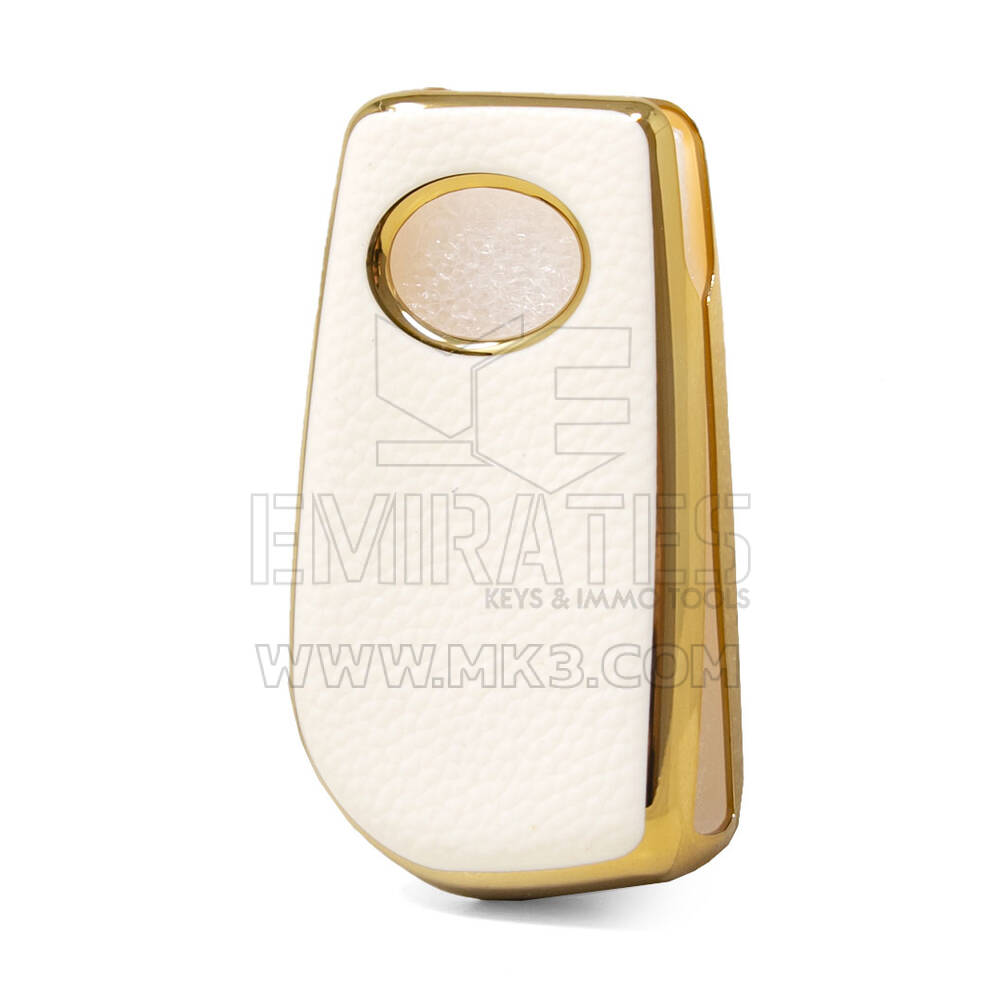 Capa de couro Nano Gold Toyota Flip Key 3B Branco TYT-C13J | MK3