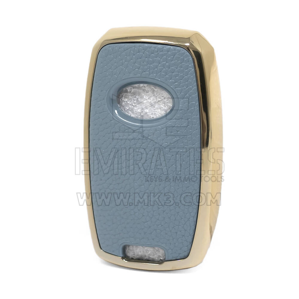 Housse en cuir Nano doré pour clé télécommande KIA 3B gris KIA-A13J | MK3