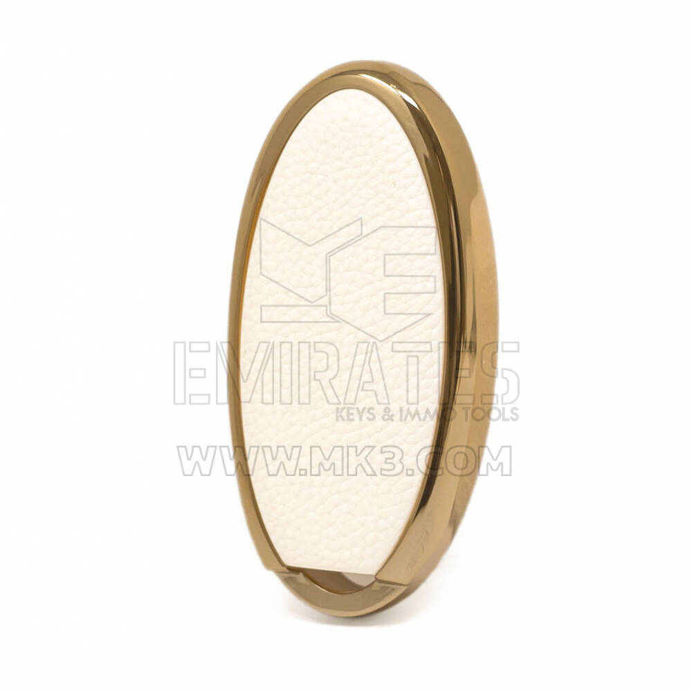 Cover in pelle Nano Gold per Nissan Key 3B Bianca NS-A13J3B | MK3