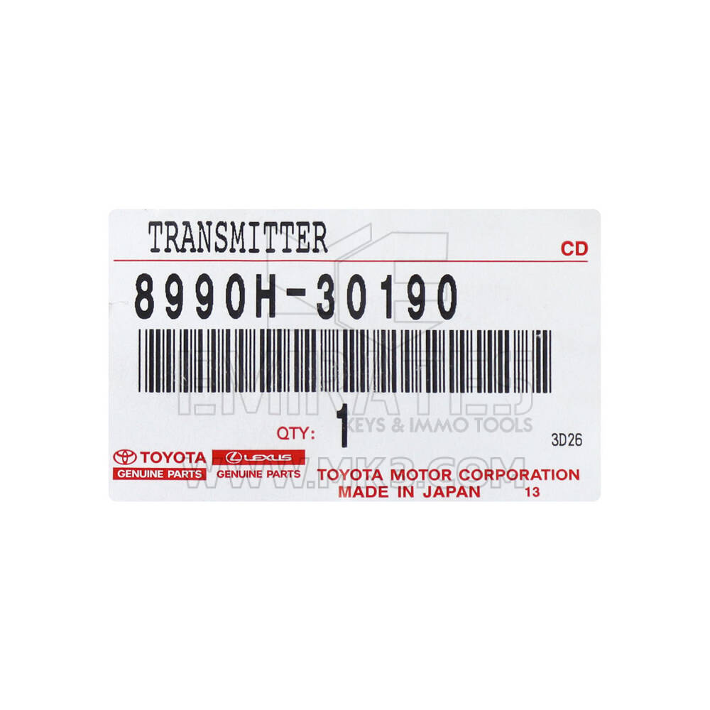 Novo Toyota Crown 2023 Genuíno / OEM Smart Remote Key 3+1 Botões 315MHz Número da peça OEM: 8990H-30190 / 8990H-30191 - FCC ID: HYQ14FBX | Chaves Emirates