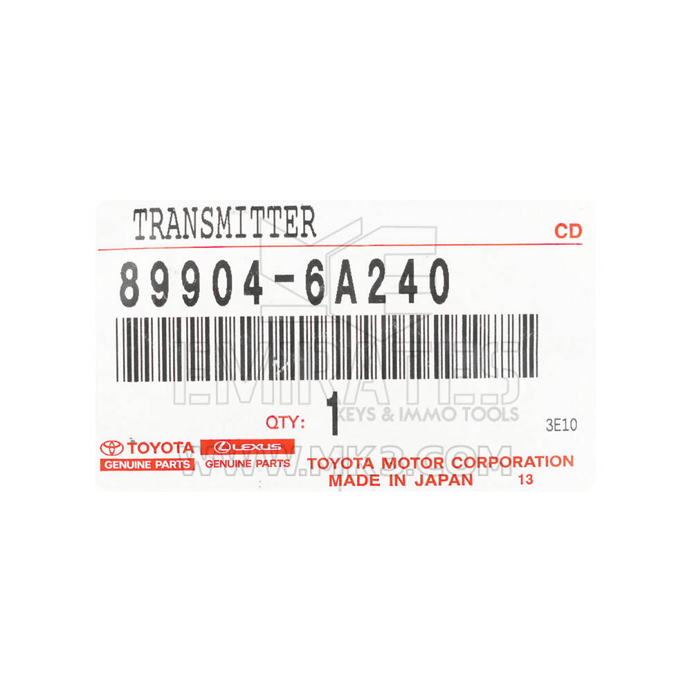 Novo Toyota Land Cruiser Prado 2020 Genuíno / OEM Smart Remote Key 3 Botões 312,50/314,00 MHz Número da peça OEM: 89904-6A240 / 89904-60U90 | Chaves Emirates