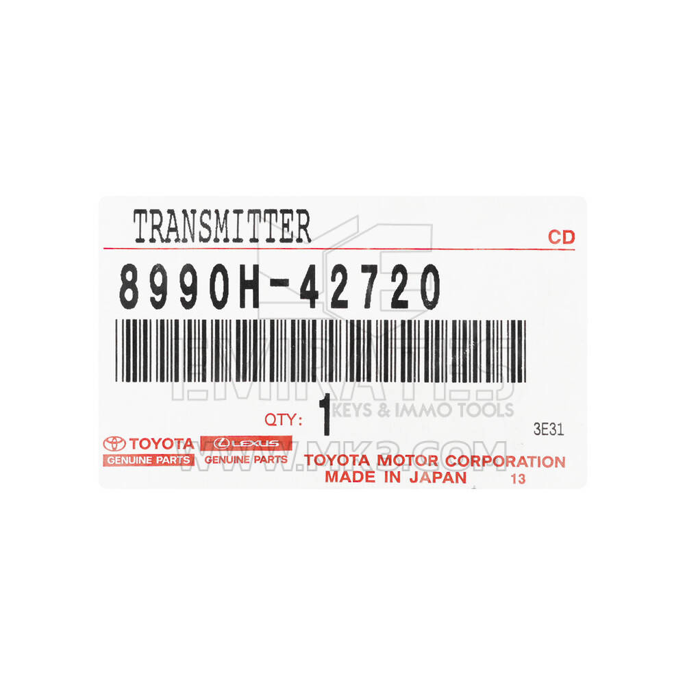 Novo Toyota Rav4 2019-2023 Chave remota inteligente genuína / OEM 2 botões 312,11 / 314,35 MHz Número da peça OEM: 8990H-42720 / 8990H42720 | Chaves dos Emirados