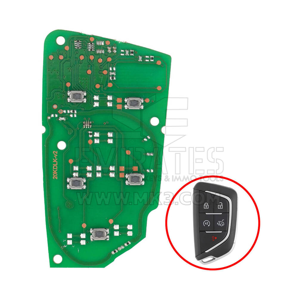 Cadillac CT5 / CT4 2022 Smart Remote Key PCB Board 5 Buttons 433MHz 13536990 / 13538860 / 13541988 / 13548127