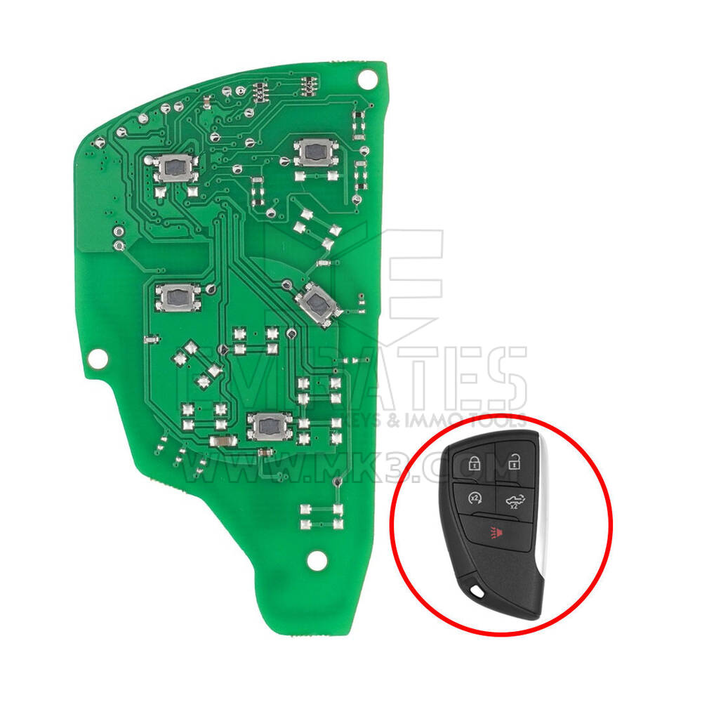 Chevrolet Silverado 2023 Smart Remote Key PCB Board 4+1 Buttons 433MHz 13514331 / 13548437 / 13560205
