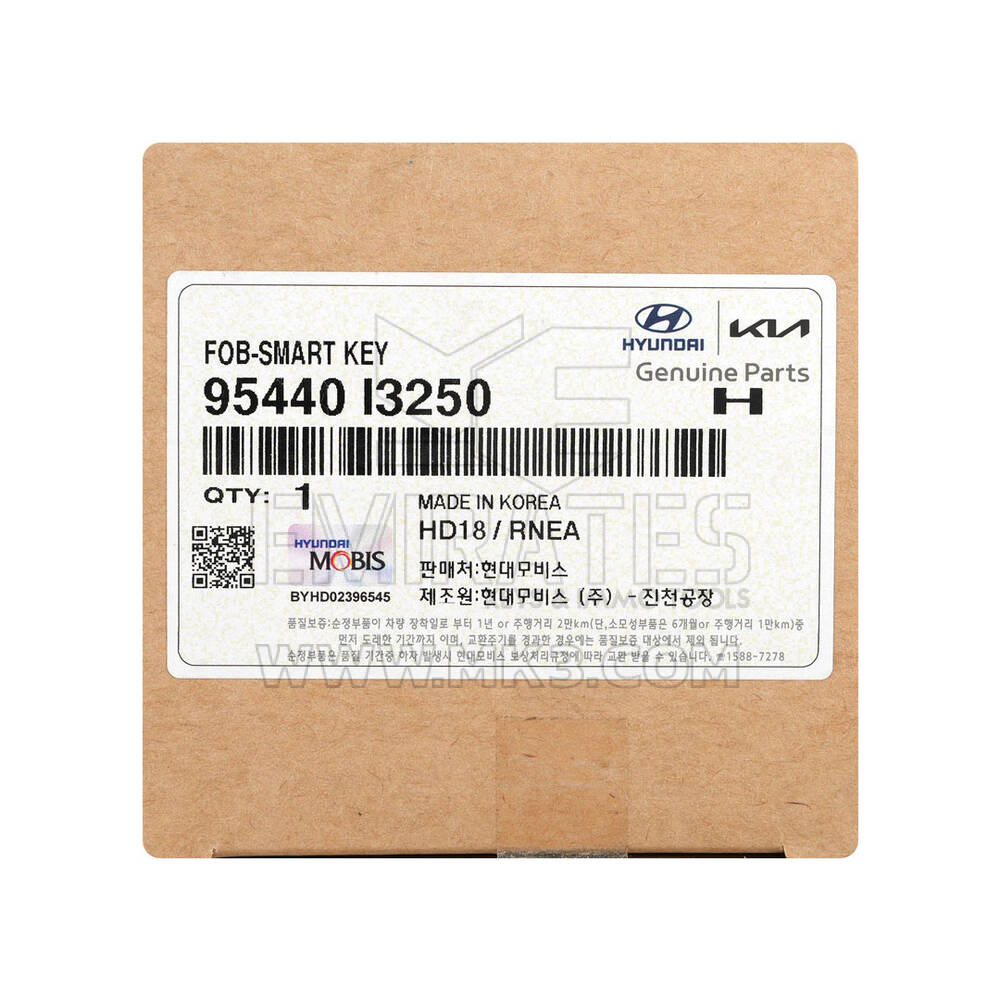 New Hyundai Kona Genuine / OEM Smart Remote Key 4+1 Buttons 433MHz OEM Part Number: 95440-I3250 , 95440I3250 | Emirates Keys