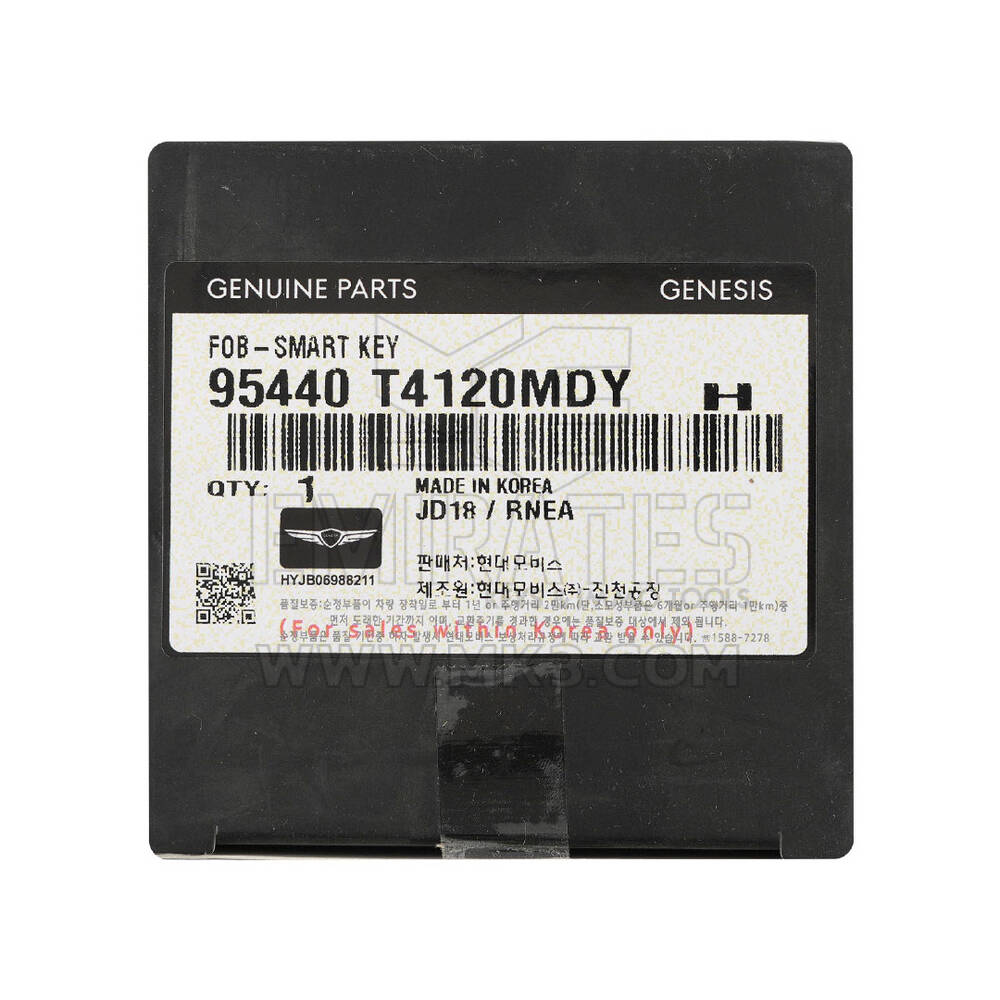 New Genesis G90 2024 Genuine / OEM Smart Remote Key 6+1 Buttons 433MHz OEM Part Number: 95440-T4120MDY , 95440T4120MDY | Emirates Keys