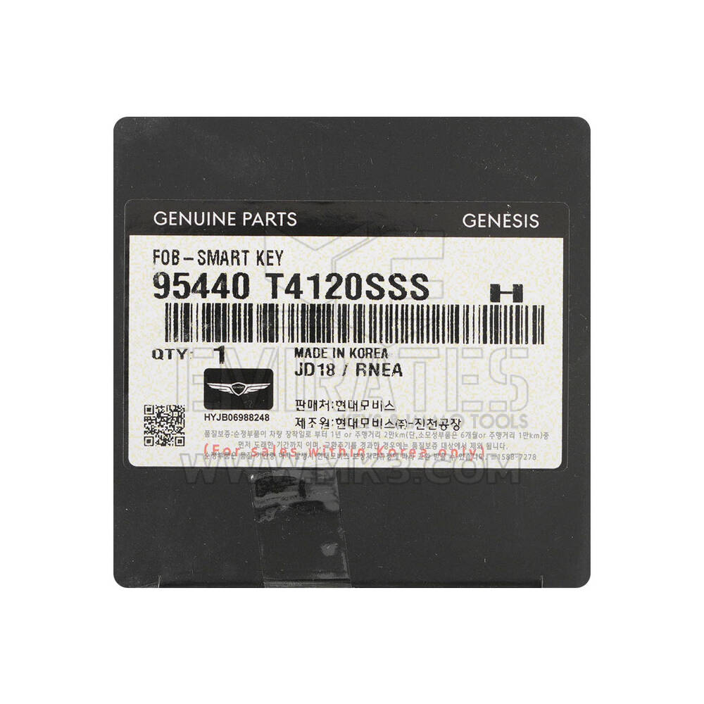 New Genesis G90 2024 Genuine / OEM Smart Remote Key 6+1 Buttons 433MHz OEM Part Number: 95440-T4120SSS , 95440T4120SSS | Emirates Keys