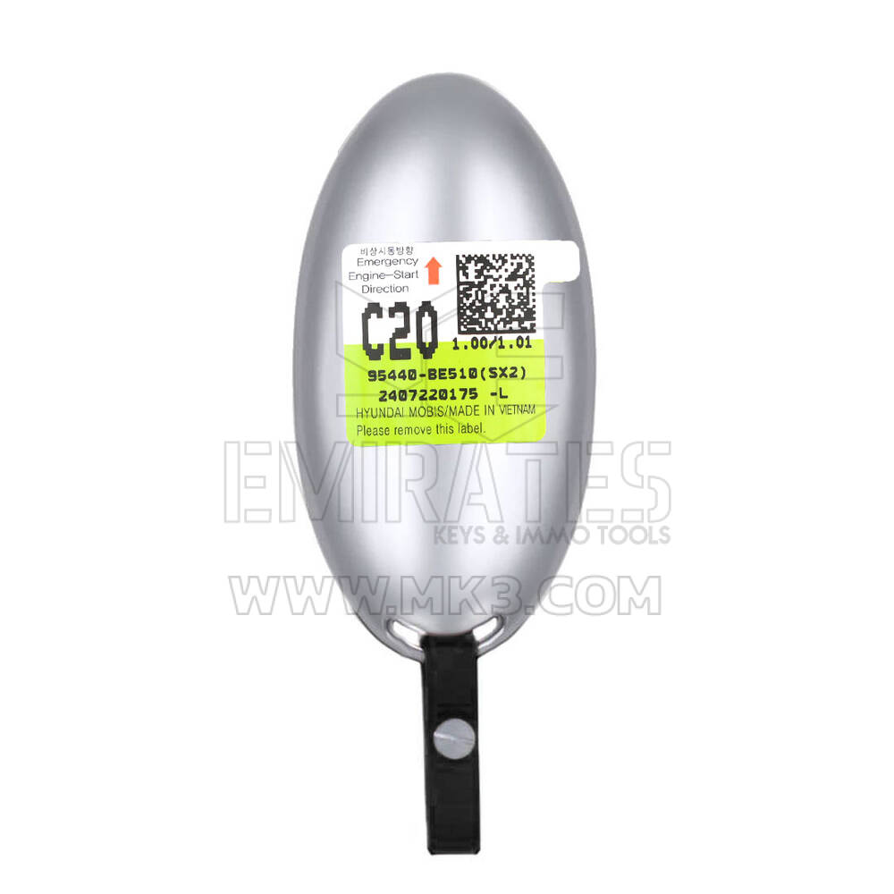 Nuova chiave telecomando intelligente originale/OEM Hyundai Kona 2024 4+1 pulsanti 433 MHz Numero parte OEM: 95440-BE510, 95440BE510 | Emirates Keys