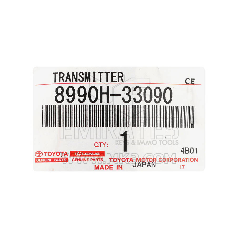 New Lexus ES350 2019-2023 Genuine / OEM Smart Remote Key 3+1 Buttons 433.92MHz OEM Part Number: 8990H-33090 , 8990H33090 | Emirates Keys
